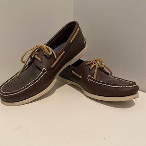 Men's Sperry Top Sider, Brown Leather Classic Boat Shoes, 10.5, EUC